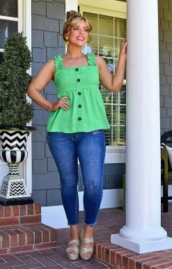 Staccato - 18528A-PP - 51722 Dreaming Of Us Top - Green TOPS