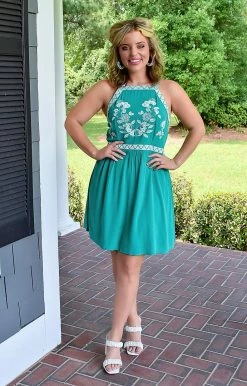 First Love - ID175 - 72522 Destined For Romance Embroidered Dress - Kelly Green