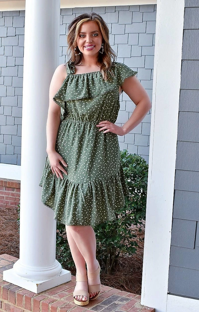 Davi & Dani - DD2820APER - 12622 DRESSES On Your Time Floral Dress - Sage 4 Davi & Dani - DD2820APER - 12622 DRESSES On Your Time Floral Dress - Sage