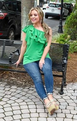 First Love - T11727 - 52422 You Have My Heart Top - Kelly Green