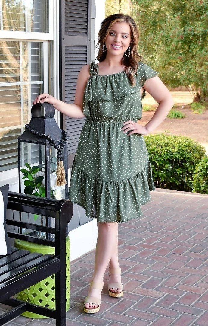 Davi & Dani - DD2820APER - 12622 DRESSES On Your Time Floral Dress - Sage 3 Davi & Dani - DD2820APER - 12622 DRESSES On Your Time Floral Dress - Sage