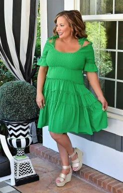 White Birch - D90050P - 32222 Steady Heart Dress - Kelly Green