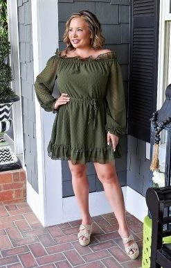 Heimish - HD1121 - 5522 Totally Worth It Dress - Olive DRESSES