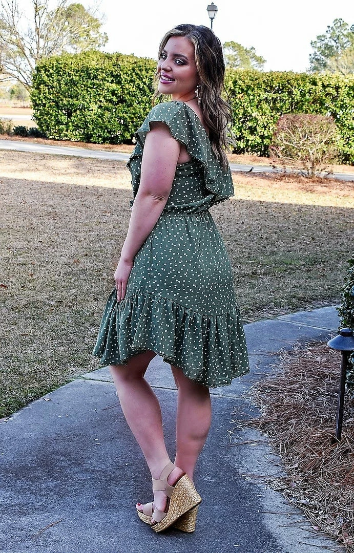 Davi & Dani - DD2820APER - 12622 DRESSES On Your Time Floral Dress - Sage 2 Davi & Dani - DD2820APER - 12622 DRESSES On Your Time Floral Dress - Sage