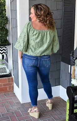 Jealous Tomato - AT2167-PP - 22722 Better With You Floral Top - Sage TOPS