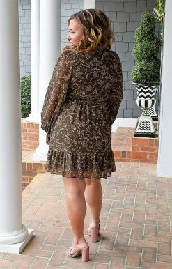 Main Strip - CD51720X - 31322 DRESSES Give & Take Floral Dress - Olive