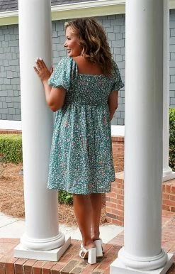 First Love - D1141 - 71122 Weekend Brunch Floral Dress - Green/Multi DRESSES 6 First Love - D1141 - 71122 Weekend Brunch Floral Dress - Green/Multi DRESSES