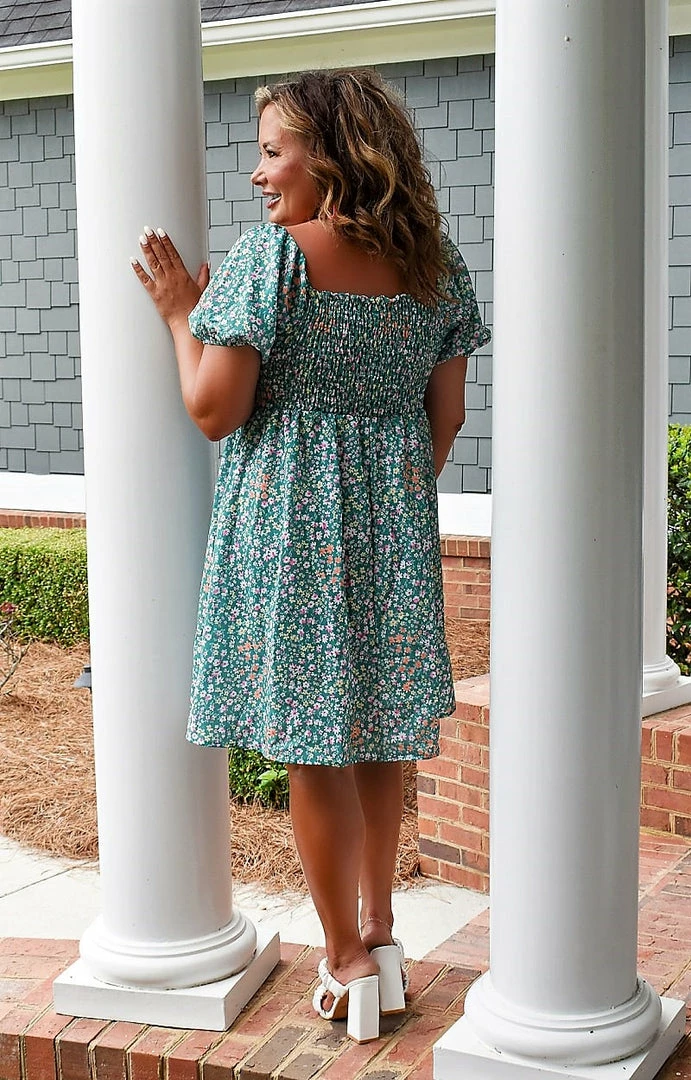 First Love - D1141 - 71122 Weekend Brunch Floral Dress - Green/Multi DRESSES 3 First Love - D1141 - 71122 Weekend Brunch Floral Dress - Green/Multi DRESSES