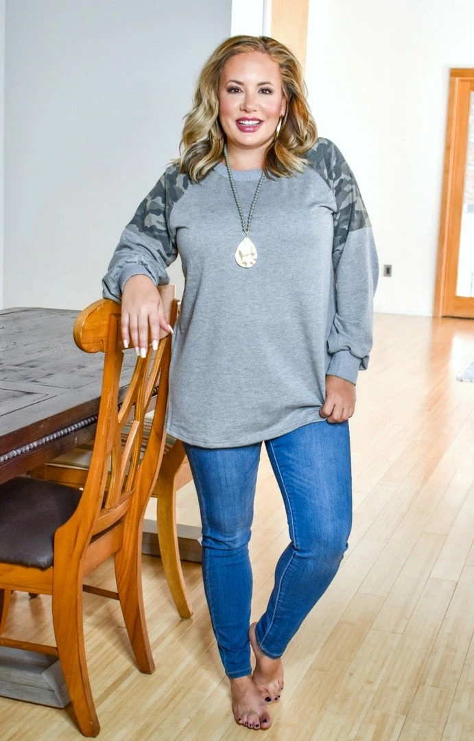 Southern Grace - 6454E - 111120 Won't Be Hiding Pullover - Camo/Gray Sweaters 1 Southern Grace - 6454E - 111120 Won't Be Hiding Pullover - Camo/Gray Sweaters