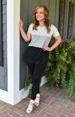 Heimish - BL-ST1172-10 - 3922 TOPS Feels Like A Dream Colorblock Top - Gray/Black