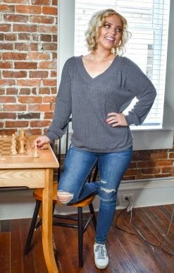 HeySon - HT1292PD - 120120 Burn It Up Oversized Sweater - Charcoal 7 HeySon - HT1292PD - 120120 Burn It Up Oversized Sweater - Charcoal