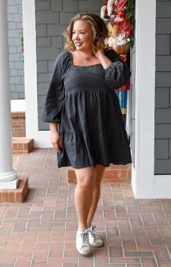 Flying Tomato - AD2410-PP - 121421 Get Close To Me Denim Dress - Charcoal DRESSES 7 Flying Tomato - AD2410-PP - 121421 Get Close To Me Denim Dress - Charcoal DRESSES