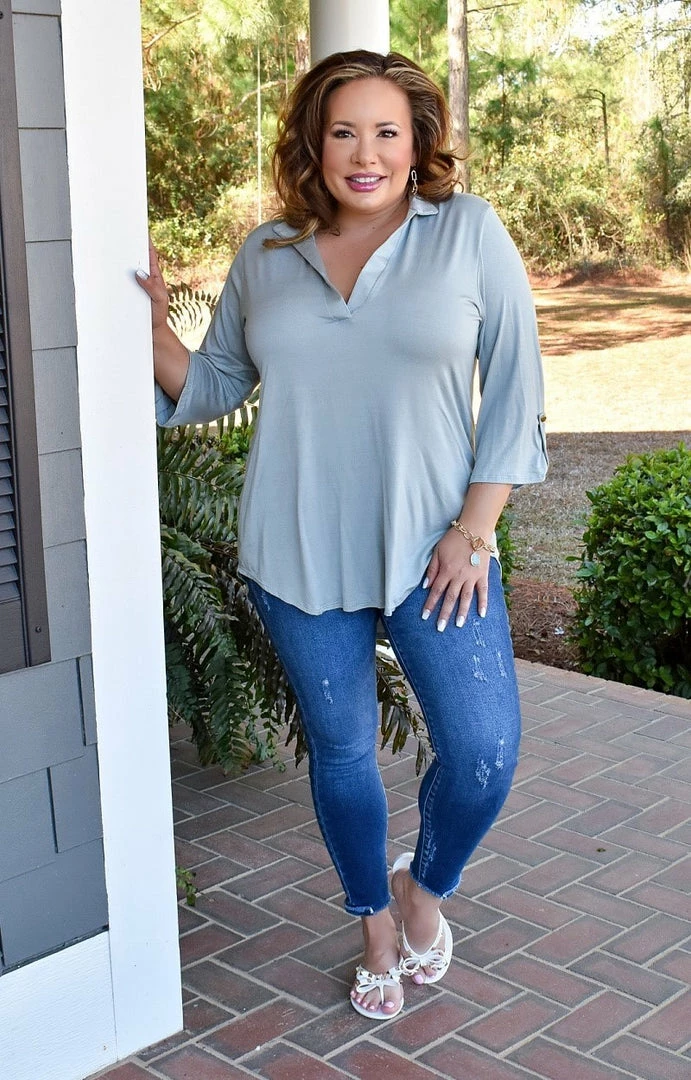 Heimish - BL-ST1002S - 21522 Around The Clock Top - Sage 3 Heimish - BL-ST1002S - 21522 Around The Clock Top - Sage