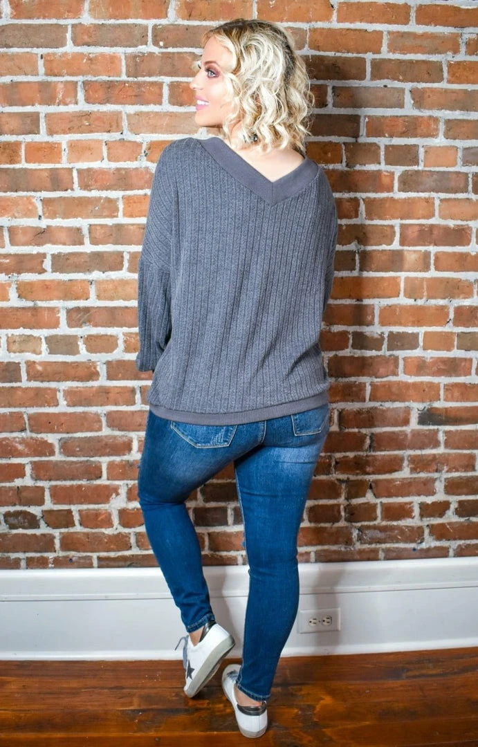 HeySon - HT1292PD - 120120 Burn It Up Oversized Sweater - Charcoal 3 HeySon - HT1292PD - 120120 Burn It Up Oversized Sweater - Charcoal