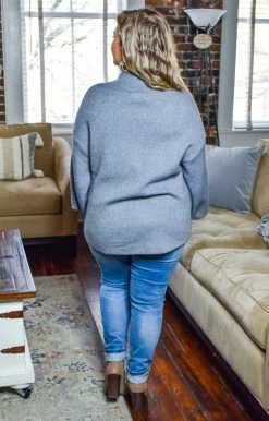 Davi & Dani - PWT92158PER - 121620 All That You Do Sweater - Gray Sweaters