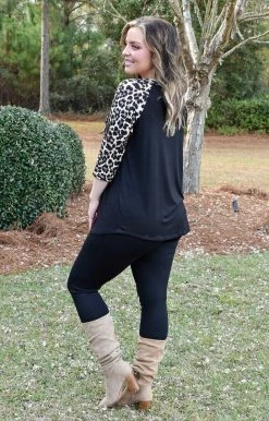 Heimish - BL-ST1503-13 - 11522 TOPS You've Got My Heart Leopard Top - Black 6 Heimish - BL-ST1503-13 - 11522 TOPS You've Got My Heart Leopard Top - Black