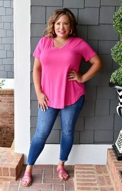 Heimish - BL-ST1644S - 32822 Back For You Top - Fuchsia TOPS 7 Heimish - BL-ST1644S - 32822 Back For You Top - Fuchsia TOPS