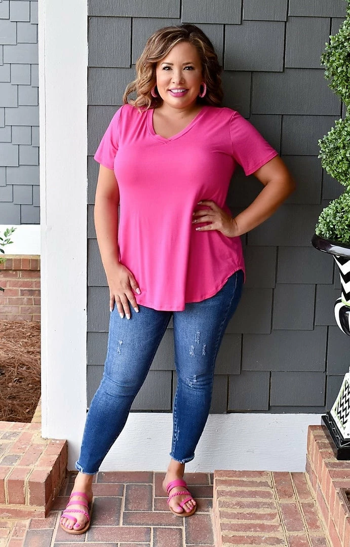 Heimish - BL-ST1644S - 32822 Back For You Top - Fuchsia TOPS 4 Heimish - BL-ST1644S - 32822 Back For You Top - Fuchsia TOPS