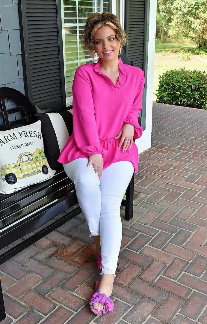 143 Story - TB2058-PP - 4922 TOPS Be My Reason Top - Fuchsia 2 143 Story - TB2058-PP - 4922 TOPS Be My Reason Top - Fuchsia