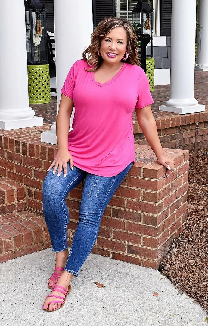 Heimish - BL-ST1644S - 32822 Back For You Top - Fuchsia TOPS 2 Heimish - BL-ST1644S - 32822 Back For You Top - Fuchsia TOPS