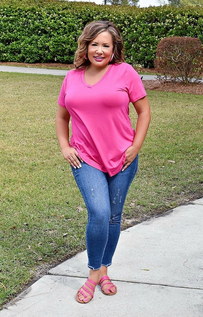 Heimish - BL-ST1644S - 32822 Back For You Top - Fuchsia TOPS 1 Heimish - BL-ST1644S - 32822 Back For You Top - Fuchsia TOPS