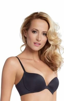 Perfectly Priscilla Joslyn Seamless Contour Plunge Bra - Black