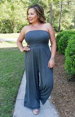 Heimish - SP1121-10 - 5322 BOTTOMS So Sophisticated Jumpsuit - Charcoal