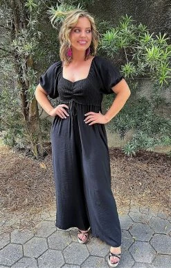 143 Story - IRM8110-PP - 53122 BOTTOMS Feels Like Fun Jumpsuit - Black