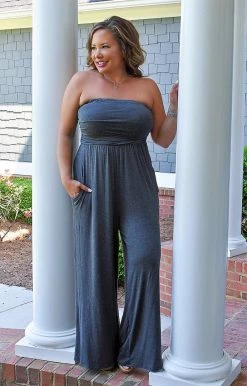 Heimish - SP1121-10 - 5322 BOTTOMS So Sophisticated Jumpsuit - Charcoal