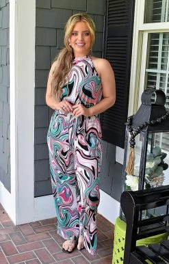 First Love - J11897 - 71322 Color Me Surprised Print Jumpsuit - Multi BOTTOMS