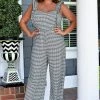 Gee Gee - WR8378 - 71422 Feel The Flow Gingham Jumpsuit - Black