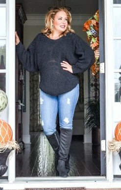 Davi & Dani - PWT91344PER - 112220 Never Too Soon Sweater - Black