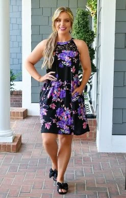 Heimish - ED6504-12 - 61422 Get On Board Floral Dress - Black
