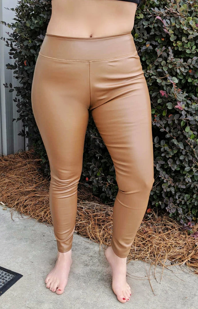 143 Story - IPM6445A-PP - 1522 First & Foremost Faux Leather Pants - Caramel 1 143 Story - IPM6445A-PP - 1522 First & Foremost Faux Leather Pants - Caramel