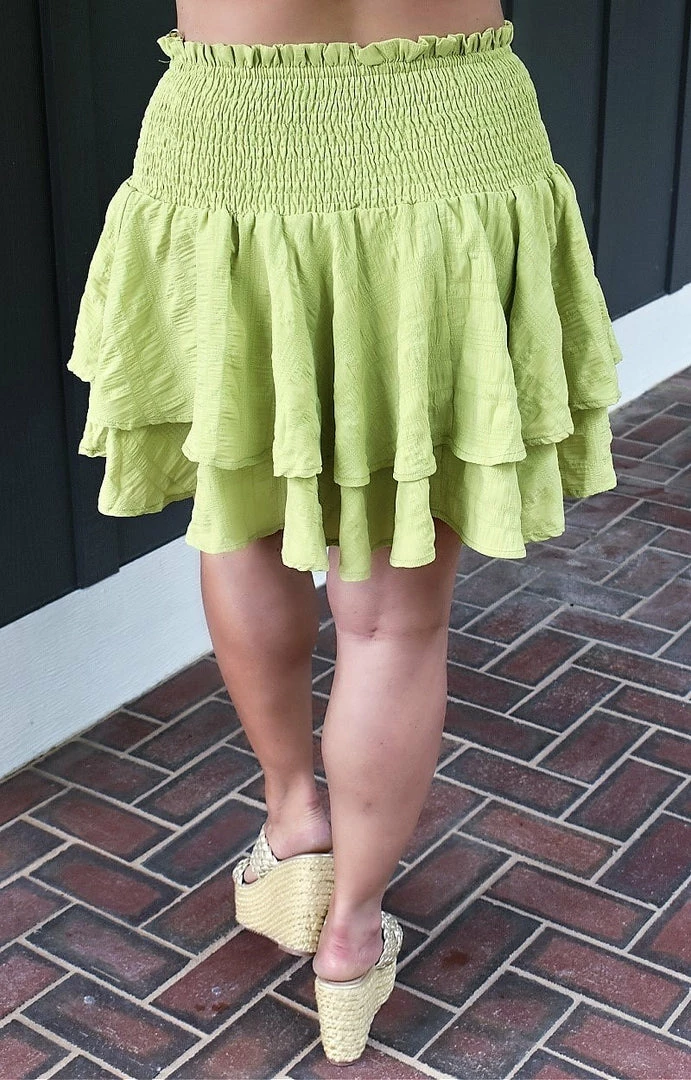 Davi & Dani - JS17064PER - 52722 Summer Skies Skirt - Lime BOTTOMS 3 Davi & Dani - JS17064PER - 52722 Summer Skies Skirt - Lime BOTTOMS