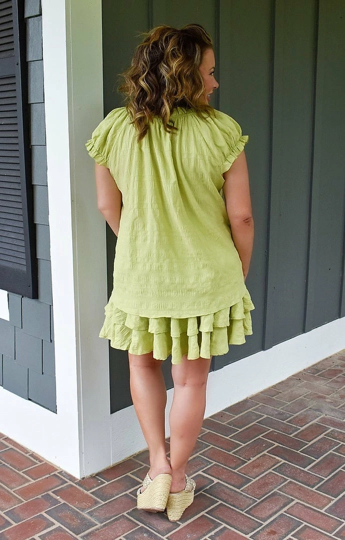 Davi & Dani - JS17064PER - 52722 Summer Skies Skirt - Lime BOTTOMS 4 Davi & Dani - JS17064PER - 52722 Summer Skies Skirt - Lime BOTTOMS
