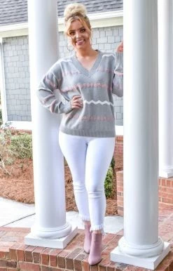 Andree - P17586-PP - 112120 Sweaters Just A Feeling Sweater - Gray