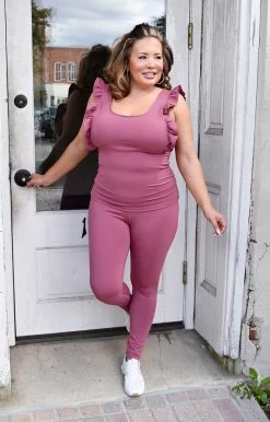 TCEC - CP9453 - 2922 Fast & Free Athletic Leggings - Dark Mauve