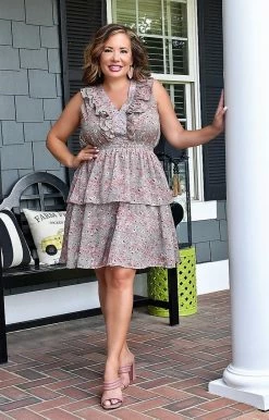 TCEC - CD02156 - 52622 DRESSES A Graceful Touch Floral Dress- Sage