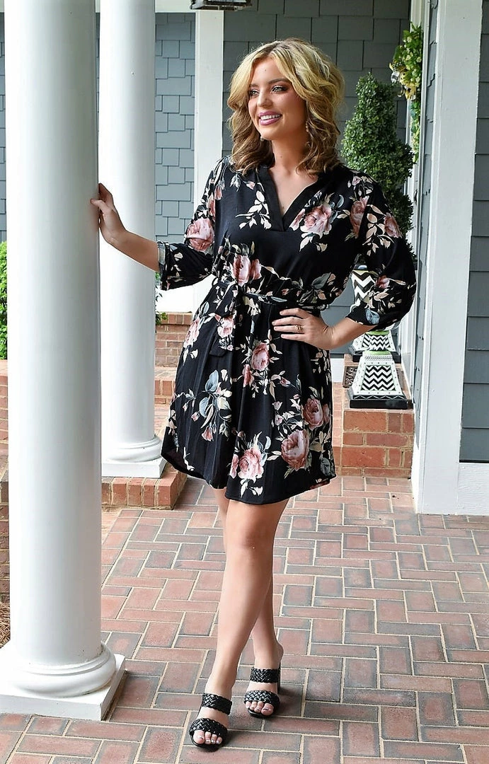 Heimish - ED6111-15 - 71922 Feeling Refreshed Floral Dress - Black 1 Heimish - ED6111-15 - 71922 Feeling Refreshed Floral Dress - Black