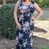 Heimish - BL-ED6606 - 3622 DRESSES Intriguing Beauty Floral Maxi Dress - Black