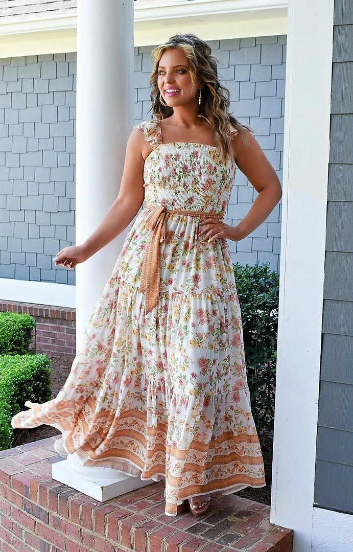 Flying Tomato - LD1448 - 4222 DRESSES Showered With Love Floral Maxi Dress - Ivory 1 Flying Tomato - LD1448 - 4222 DRESSES Showered With Love Floral Maxi Dress - Ivory