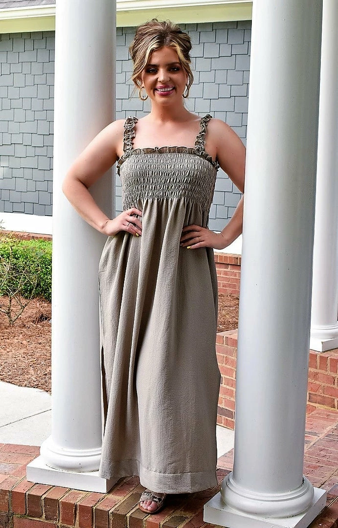 Heimish - WD1003F - 42122 DRESSES Heat Of The Moment Maxi Dress - Light Olive 4 Heimish - WD1003F - 42122 DRESSES Heat Of The Moment Maxi Dress - Light Olive