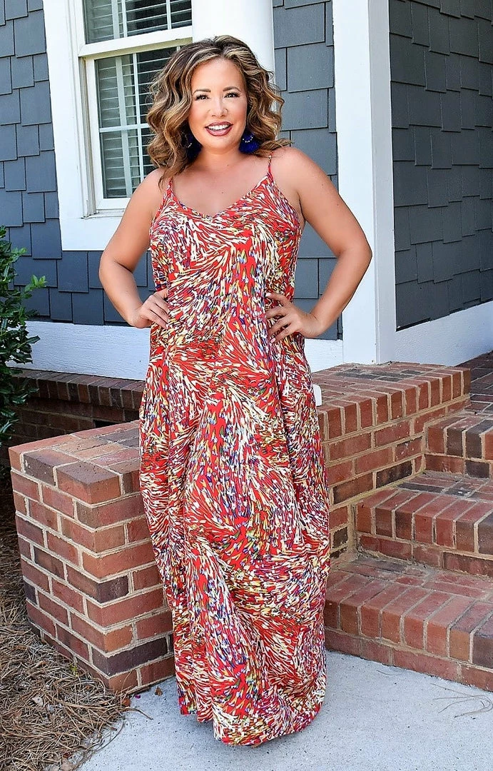 Heimish - ED6700-12 - 61322 DRESSES Back To Life Print Maxi Dress - Red 3 Heimish - ED6700-12 - 61322 DRESSES Back To Life Print Maxi Dress - Red