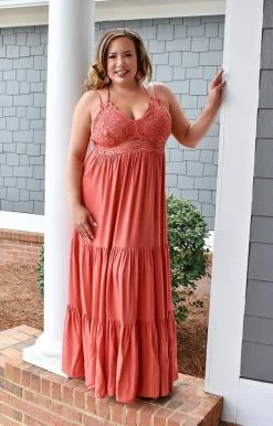 Main Strip - LD51558 - 1422 Dying To Know Lace Maxi Dress - Terracotta DRESSES 6 Main Strip - LD51558 - 1422 Dying To Know Lace Maxi Dress - Terracotta DRESSES