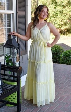 Flying Tomato - LD1028-PP - 21522 DRESSES I'm Extra Striped Maxi Dress - Yellow