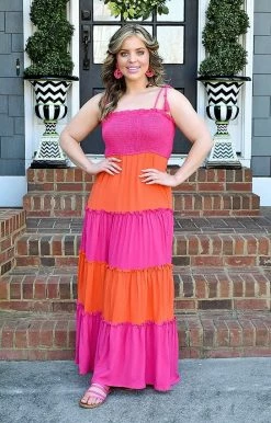 Main Strip - LD51629 - 3522 DRESSES Take Your Chances Colorblock Maxi Dress
