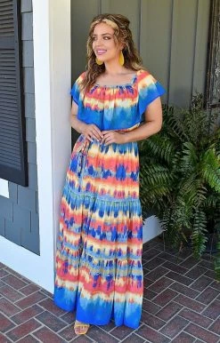 Flying Tomato - 18556-PP - 32122 Sunset Dreams Maxi Dress - Multi