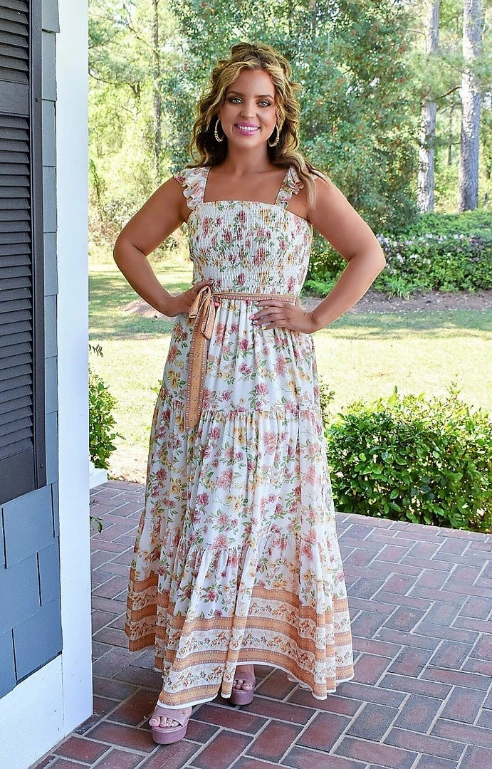 Flying Tomato - LD1448 - 4222 DRESSES Showered With Love Floral Maxi Dress - Ivory 2 Flying Tomato - LD1448 - 4222 DRESSES Showered With Love Floral Maxi Dress - Ivory
