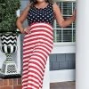 Heimish - SD1123-11 - 53022 Our Stars & Stripes Print Maxi Dress